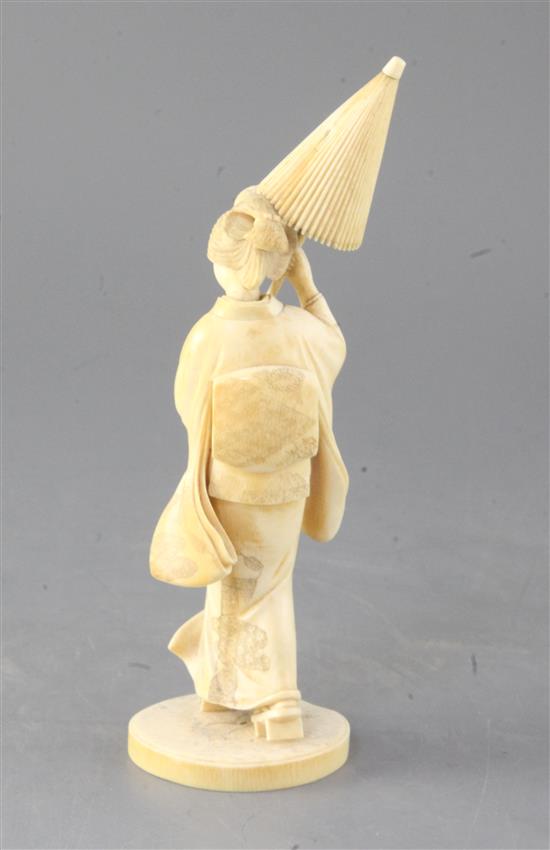 A Japanese ivory figure of a bijin, early 20th century, height 21.5cm